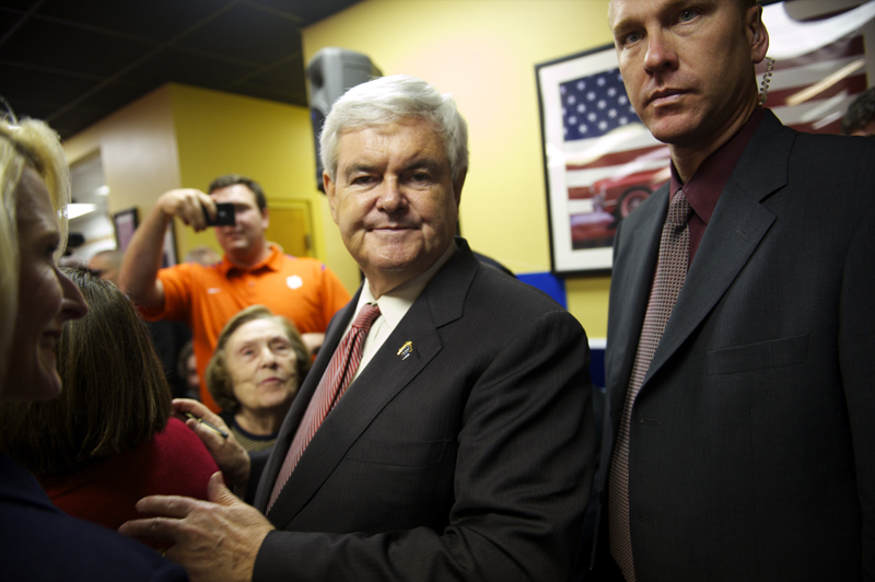 Newt Gingrich campaigns in Laurens South Carolina